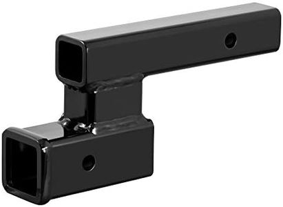 CURT 45798 Trailer Hitch Adapter, 2-Inch Receiver, 4-in Drop or Rise, 7,500 lbs, Black