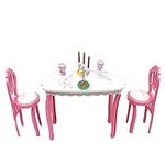 XHBTS White/Pink Dining Table Chair
