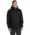 The North Face Men’s Venture 2 Waterproof Hooded Rain Jacket, TNF Black/TNF Black/Mid Grey, X-Small