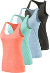 ROSYLINE Workout Tank Tops for Women Racerback Yoga Tops Quick Dry ​Activewear Tanks Bl Lightblue LightGreen Orange XL