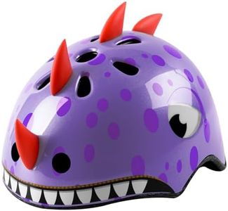 Atphfety Toddler Kids Bike Helmet, Adjustable and Multi-Sport, 2 Sizes for Ages 2-3-5-8-14 Years Child Boys Girls (Purple Dinosuar, M: 54-58 cm / 21.3"-22.8")