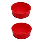 2pcs 6 Inch Silicone Cake Pan for Baking, Round Cake Molds Silicone Baking Pan Non-Stick Quick Release Suitable for Cheesecake Chocolate Cake Brownie Cake Puddings