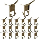 Hicarer 10 Pcs Brick Wall Hook Clips for Hanging Indoor Christmas Stocking Holders Steel Brick Hook, Brick Hangers Picture Decoration Hanger Fastener for Fireplaces (Antique Brass)