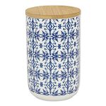 Bone Dry Ceramic Pet Collection Portuguese, Treat Canister, 4x6.5, Blue Tile