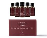 Mystic Moments | Floral Favourite Fragrance Oil Gift Starter Pack 5x10ml | Frangipani, Jasmine, Lily of the Valley, Patchouli, Rose Garden | Perfect as a gift