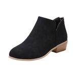 Che lsea Boots Casual Walking Boots Cow Girl Boots Women Hiking Boots Cowboy Boots for Women Ankle Boots Fall Boots Leather Women Low Chunky Heeled Booties Office Dress Booties (Black-01, 5.5)