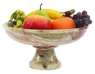 Radicaln Marble Fruit Bowl Green Onyx 10" Inch Handmade Serving Bowl For Kitchen Counter - Fruit And Vegetable Storage For Kitchen - Fruit Dish For Dining Table