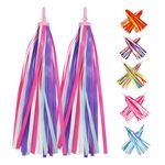 PLATT Kid's Bicycle Handlebar Streamers Colorful Ribbons Tassel for Girls Boys Bicycle Handlebar Scooter Handgrip (1Pair)