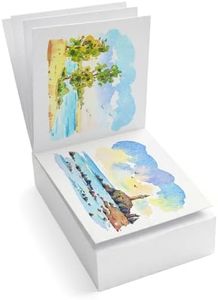 rubens Watercolor Paper Block (Portable Travel), 80 Sheets, 5.31”x7.68” Hot Pressed 140lb/300gsm, Premium 100% Cotton Paper Ideal for Watercolor, Oil Pastels, Colored Pencils, Markers