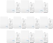 NineLeaf 10Pack Wireless Light Switch and Receiver Kit, Wireless Light Switch for Wall, No Wiring, Mini Light Switch, No WiFi, No Battery Required, Simple Installion, for LED Lamps Lighting Fixture