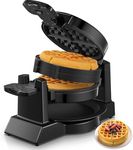 FOHERE Waffle Maker, 8-Slice Belgian Waffle Maker, 180° Rotating Waffle Iron with Double Waffle Plates, Nonstick Plates and Removable Drip Tray, Cool Touch Handle (Large)