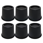 MIIX HOOM 3 Inch Bed Furniture Risers 6 Packs, Round Bed Elevators, Bed Frame Elephant Feet for Beds, Tables, Desks, Sofas, Dorms - Set of 6pcs Furniture Raisers 7.6cm