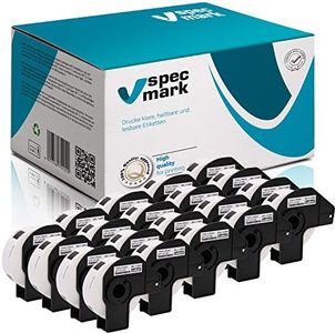 specmark Lot de 20 rouleaux d'étiquettes individuelles compatibles avec Brother DK-11204 17 mm x 54 mm 400 étiquettes pour toutes les imprimantes d'étiquettes QL-570 QL-700 QL-800
