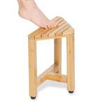 TYYIHUA 13.2" Shower Stool for Inside Shower Waterproof,Shower Foot Rest for Shaving Legs,Corner Shower Stool, Small Bathroom Bench Suitable for Small Shower Spaces-Triangle