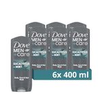 Dove Men+Care Eucalyptus + Mint 3-in-1 Hair, Body and Face Wash with 24-hour nourishing MicroMoisture technology body wash for men 6x 400 ml