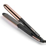 BaByliss Straight and Curl Brilliance Hair Straighteners - Curved Metal Design Easy Styling, Smoothing Titanium Plates, Ionic Anti-Frizz, Fast 15 Second Heat Up, 5 Heat Settings Up to 235°C, 2481U