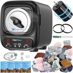KomeStone K2 Elite Professional Rock Tumbler Kit, Ultra Quiet & Cutting Edge Brushless Motor Rock Polisher for Adults & Kids, Noise-Reduction, Extra Large 3 Lbs Barrel, STEM Gift for All Ages