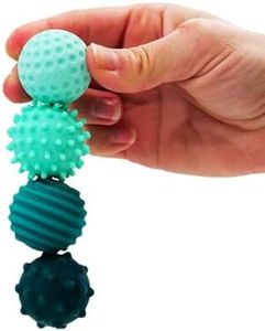 ONO Signets – Silicone Magnetic Balls with Textured Dimples, Bumps, and Waves | Fun to Play with Fidget Toy for Adults | Help Relieve Stress, Anxiety, Tension (Turquoise, Set of 4)