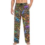 visesunny Mens Pajama Pants Funny Monster Truck Show Cartoon Vehicle Car Men's Sleepwear Lounge Pants Pj Pants, Multi, Medium