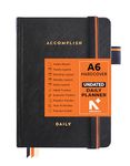 NEORAH - ACCOMPLISH A6 UNDATED Daily Planner 2026–|512 Pages|Full Year 365-Day Productivity Planner|24-Hour Time Blocking|12 Monthly•52 Weekly•12 Habit & Budget|Hardcover [Pen Loop Attachable] BLACK