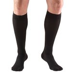 Truform 15-20 mmHg Compression Stockings for Men and Women, Knee High Length, Closed Toe, Black, Medium