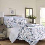 Laura Ashley Chloe Comforter Set, Twin, Pastel Blue