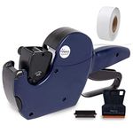 Perco Pro 2 Line Price Gun: 8 Digit 2 Line Price Label Gun Preloaded with Roll of 750 White Labels & Inker