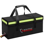 ROLOWAY Lipo Battery Bag Fireproof Bag (20 x 5 x 7.5 inch), Large Lipo Bag Fireproof Ebike Battery Bag, Lipo Safe Bag with Comfortable Handle, Reflective Strip, Lipo Charging Bag