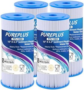 PUREPLUS FXHSC 5 Micron 10" x 4.5" Big Blue Water Filter, Compatible with GE FXHSC, Culligan R50-BBSA, Pentek R50-BB and Dupont WFHDC3001, American Plumber W50PEHD, GXWH40L, GXWH35F (Pack of 4)