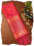 DEVANGI Women's Woven Banarasi Kashmiri Silk Jacquard Dupatta/Chunni with Meena Work, Width 1 Meter, Length 2.5 Meter (OM-DT-21-RANI-F)