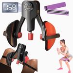 ARJEOU Thigh Master Inner Thigh Exerciser 0-110 lbs Adjustable Resistance, Thigh Trainer Pro Kegel Trainer with Leg Straps, Women Men Pelvic Floor Exerciser Hip Trainer Thigh Toner (Black)