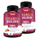 Hypefit Collagen Supplements For Women 1000 Mg | Collagen Builder Supplement with Biotin, Vitamin C & E For Healthy Skin, Hair, Nail, And Joints-60 Capsules (Pack 2)