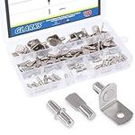 Glarks 110-Pieces Nickel Plated Shelf Bracket Pegs Cabinet Furniture Shelf Pins Support 3 Styles - Silver