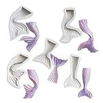 5 Pcs 3D Mermaid Tail Silicone Mold Bake Cake Decorating Mold