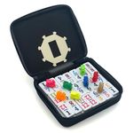 CHH Double 12 Mexican Train Number Dominoes to Go Travel Size with Zip Up Case, Hub & 8 Domino Trains