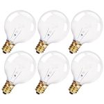 Xtricity 60W Incandescent G16.5 Globe Light Bulb, 600 Lumens, E12 Candelabra Base, Dimmable, 130V, (6 Pack)