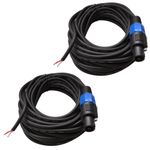 Seismic Audio Seismic Audio - SPRW50 (2 Pack)- 50 Foot Raw Wire to Speakon Speaker Cable - 16 Guage - PA/DJ/Home Audio