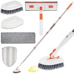 Alltope Shower Scrubber Cleaning Brush, 4 in 1 Tub Tile Scrubber Brush with Long Handle 67" Extendable, Floor Scrub Brush Bath Tub Cleaner Brush for Cleaning Shower Floor Bathroom Wall Glass