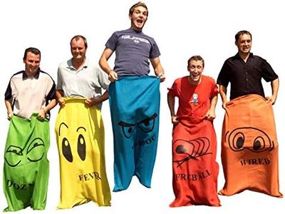 Garden Games Sack Race - 5 Adult Sized Hessian Bags for Racing