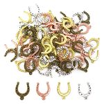 Honbay 80PCS Alloy Horseshoe Charms Pendant DIY Craft Jewelry Making Accessory