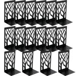 HAKZEON 16 Pack 8 Pairs Book Ends, Decorative Tree Design Book Stopper Supports, Heavy Duty Metal Bookends with Non-slip Pads for Shelves