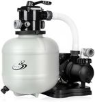 【2024 Upgrade】BlueBay 15" Sand Filter Pump with Timer 1/2HP / 2250GPH for Above Ground Pools up to 10000 Gallon, 7-Way Valve, Easy Installation, Gray