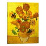 Wieco Art - Large Modern Abstract Flowers Giclee Canvas Prints Artwork Vase with Sunflowers by Van Gogh Oil Paintings Reproduction Pictures on Canvas Wall Art for Home Decoration L