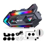 Motorcycle Helmet Speakers Snowmobile Accessories Helmet Bluetooth Headset Double Noise Cancellation High Sound Quality System Ultra Thin Earphones Cycling/Skiing/Riding IP67 Waterproof 1000mAh