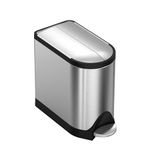 simplehuman CW1899 10L Butterfly Pedal Bin, Small Bin for Bathroom Bedroom Office, Strong Steel Pedal, Silent Soft Close Lid, Inner Bucket, Non-Skid Base, Fingerprint-Proof, Brushed Stainless Steel