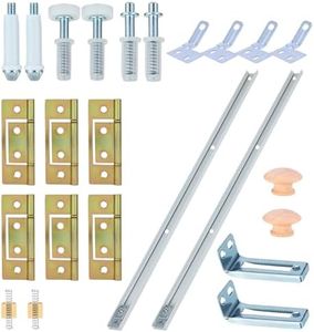 Bifold Closet Door Hardware Kit with 72" Tracks (2 × 36"), Lashow Complete Set for 4 Doors with Brackets, Pivots & Guide Wheels, for Bi-fold Closet Door Hardware Used.