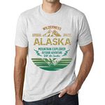 Men's Graphic T-Shirt Outdoor Adventure, Wilderness, Mountain Explorer Alaska Eco-Friendly Limited Edition Short Sleeve Tee-Shirt Vintage Birthday Gift Novelty Vintage White L