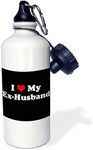 3dRose wb_16589_1 "I Love My Ex Husband" Sports Water Bottle, 21 oz, White