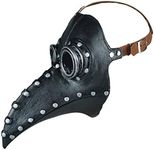 VALICLUD Halloween Mask Doctor Costume PU Leather Doctor Masks Gothic Steampunk Doctor Hat Bird Masks Long Nose
