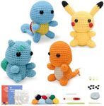 COZYMATE Crochet Kit for Beginners, Complete 4 PCS Cute Animals Crochet Kits for Adults with Step-by-Step Instructions and Video Tutorials - Best Knitting Birthday Gift (4P, Cute Animals)